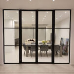 Fairco Direct Art Deco Internal hinged double doors with fixed side panel